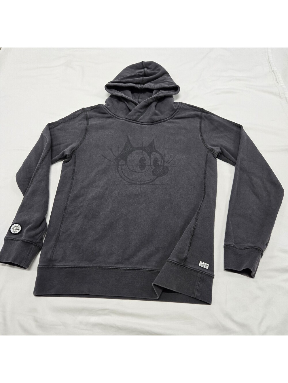 EUC Size 14 Boys Scotch & Soda Felix The Cat Hoodie Dark Grey Graphic Pullover